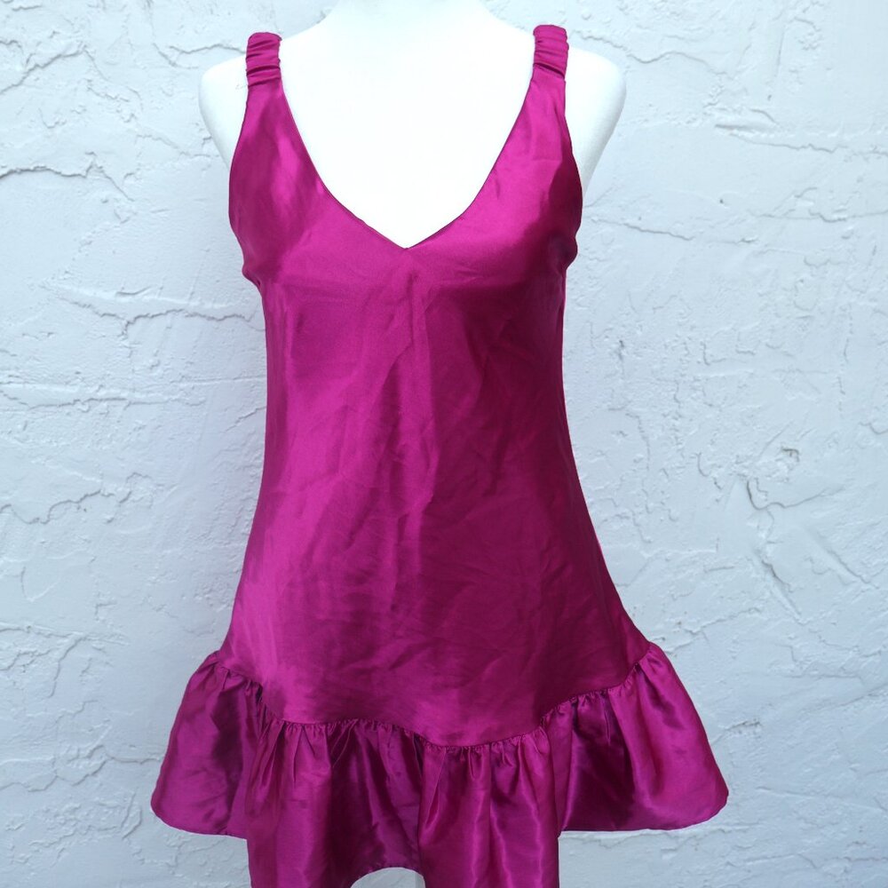 Hemline Rita Mini Fuchsia Ruffle Dress Worn Once
